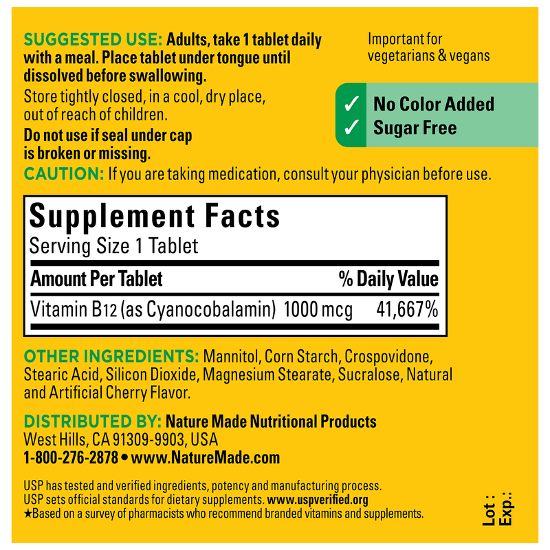 Vitamin B12 1000 mcg Fast Dissolve Tablets