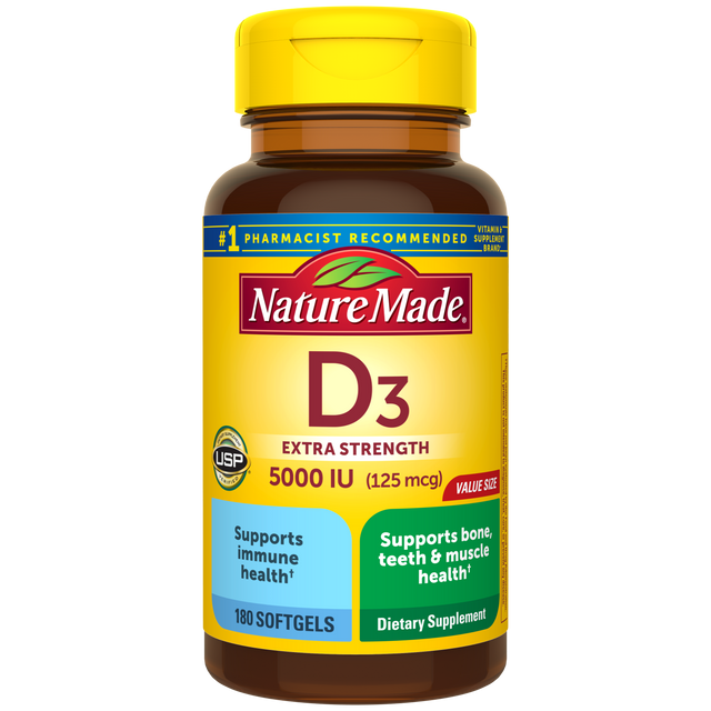 Vitamin D3 Extra Strength 5000 IU (125 mcg) Softgels