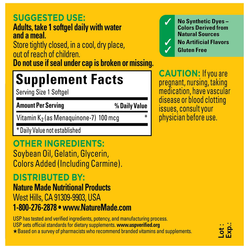 Vitamin K2 100 mcg Softgels