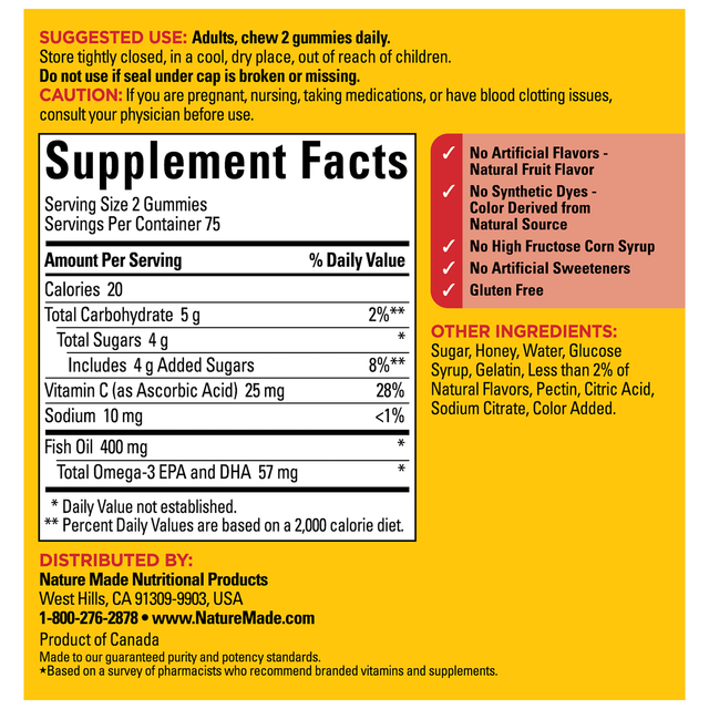 Fish Oil 400 mg (57 mg Omega-3) Gummies