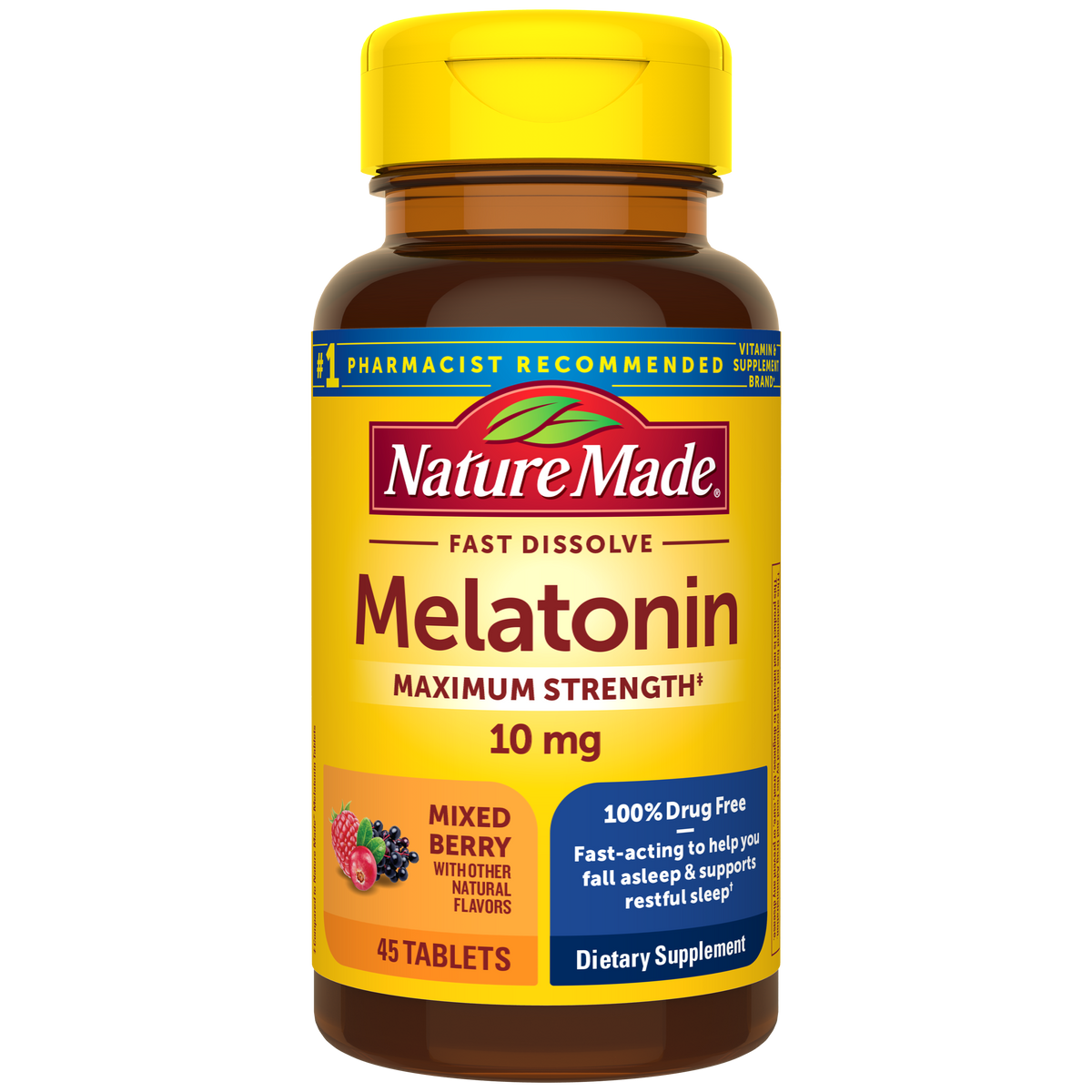 Fast Dissolve Melatonin Maximum Strength‡ 10 mg Tablets