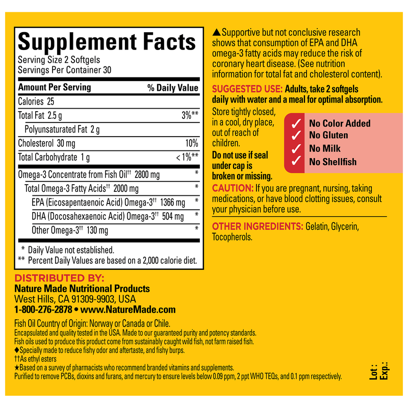 Extra Strength Omega-3†† From Fish Oil Softgels 2800 mg