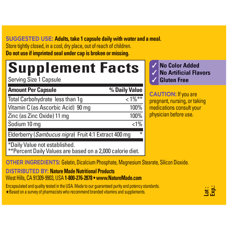 Elderberry Capsules with Vitamin C and Zinc
