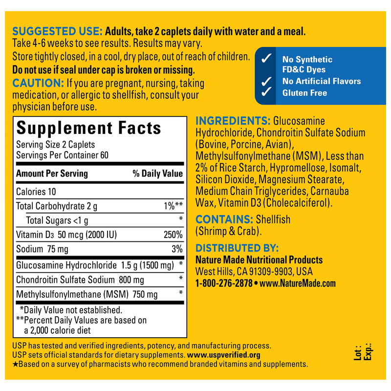 Glucosamine Chondroitin Complex with MSM Triple Strength‡ + Vitamin D3