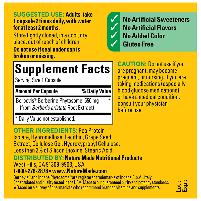 Better Absorption‡ Berberine Phytosome 550 mg Capsules