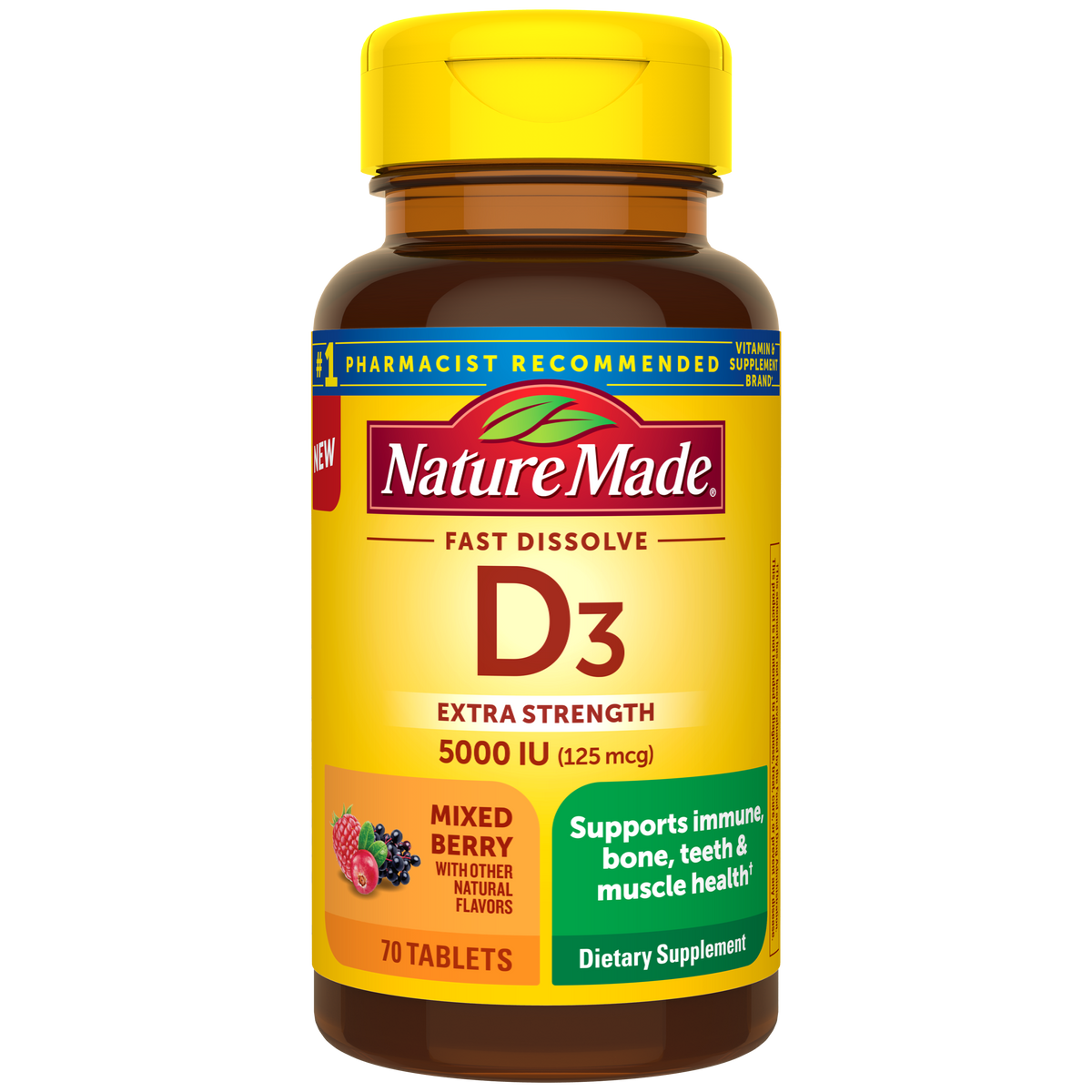 Vitamin D3 5000 IU (125 mcg) Fast Dissolve Tablets