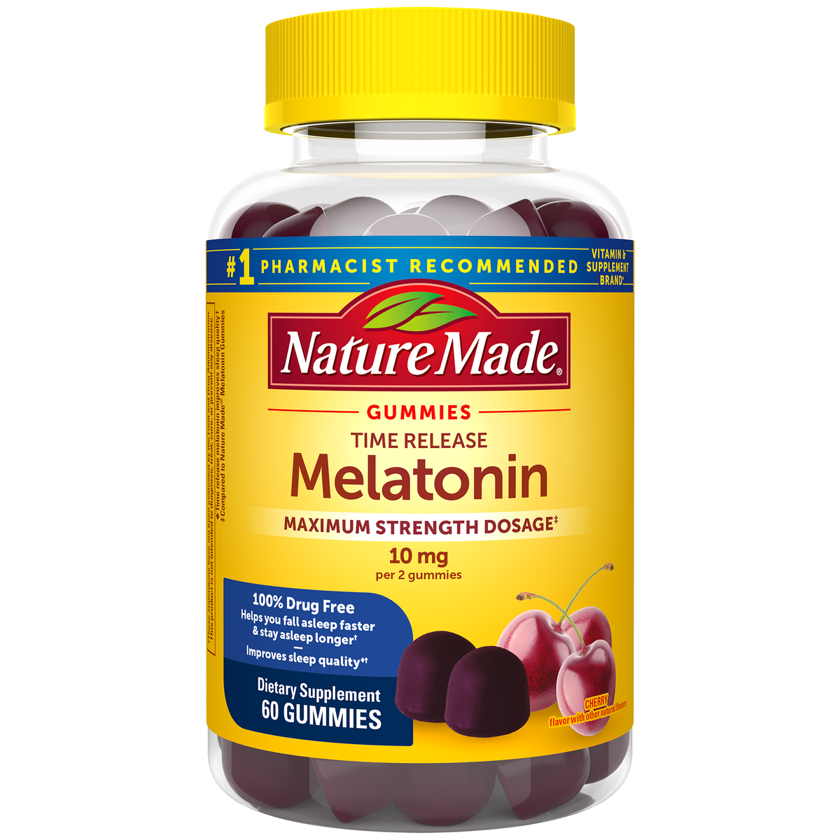 Time Release Melatonin Gummies Maximum Strength Dosage‡ 10 mg Per Serving