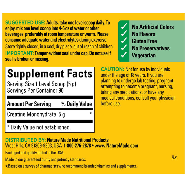 Micronized Creatine Monohydrate 5 g Drink Mix Powder