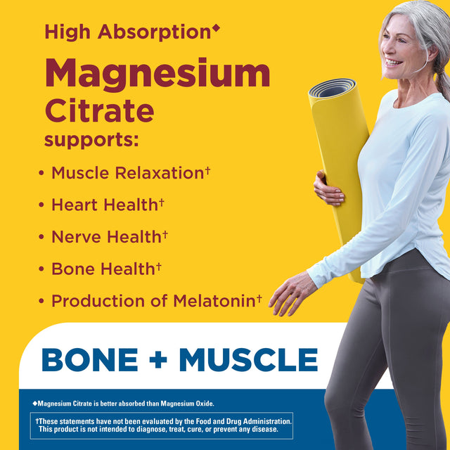 Magnesium Citrate Tablets Extra Strength Dosage High Absorption♦ 400 mg Per 2 Tablets