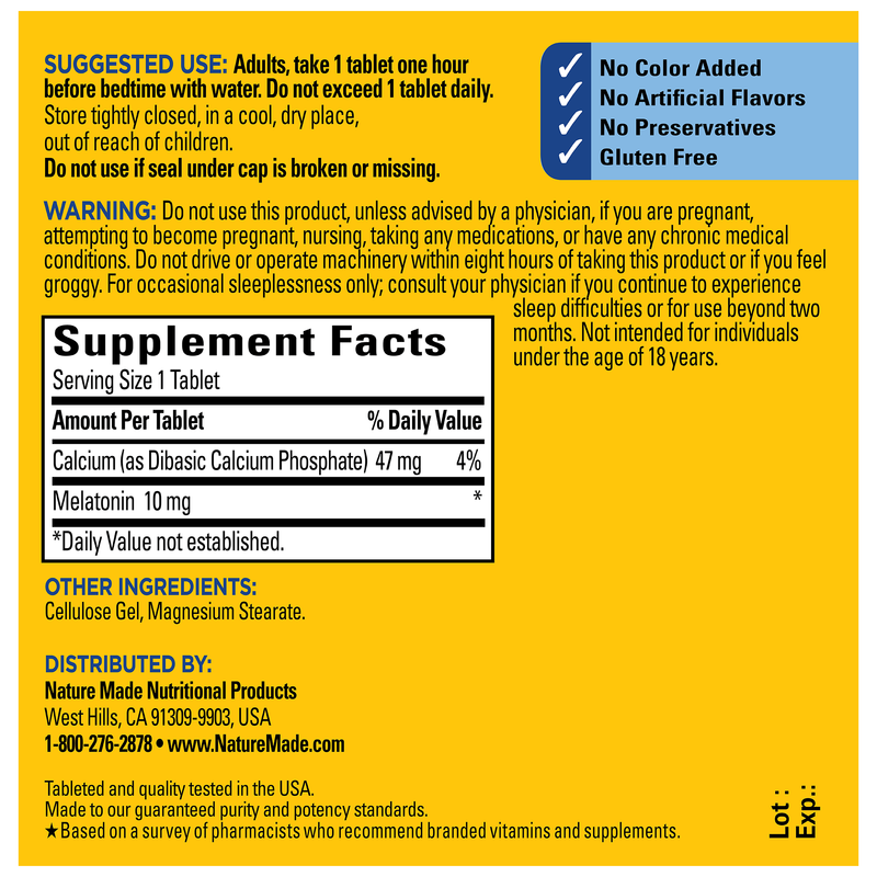 Melatonin Maximum Strength 10 mg Tablets