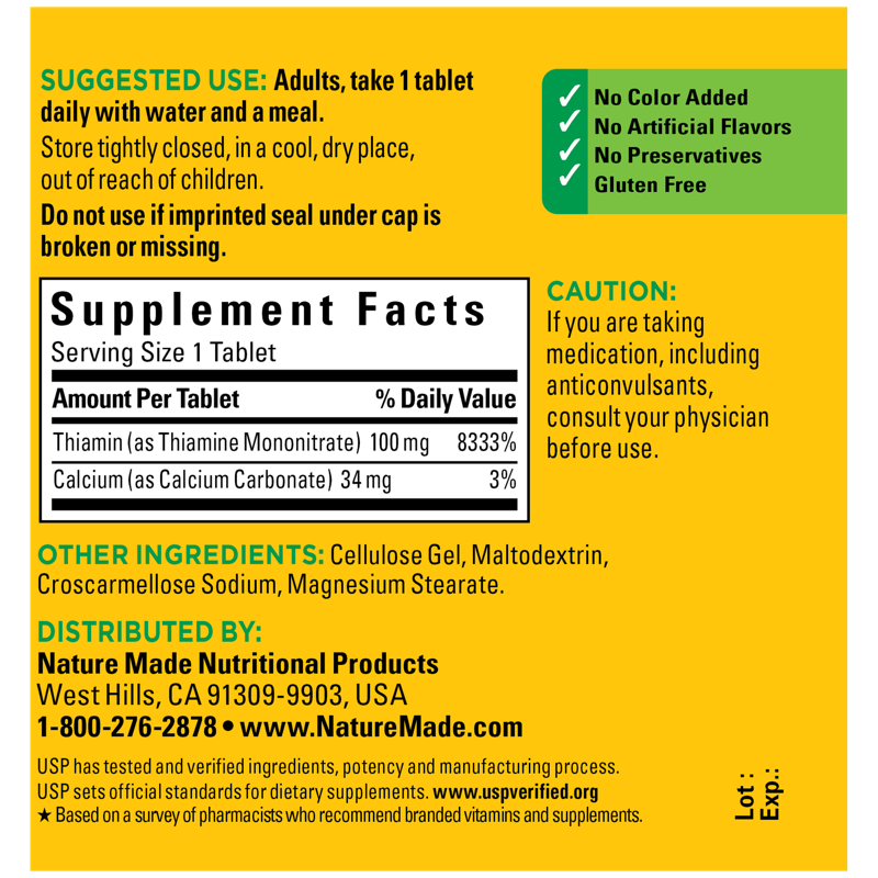 Vitamin B1 100 mg Tablets