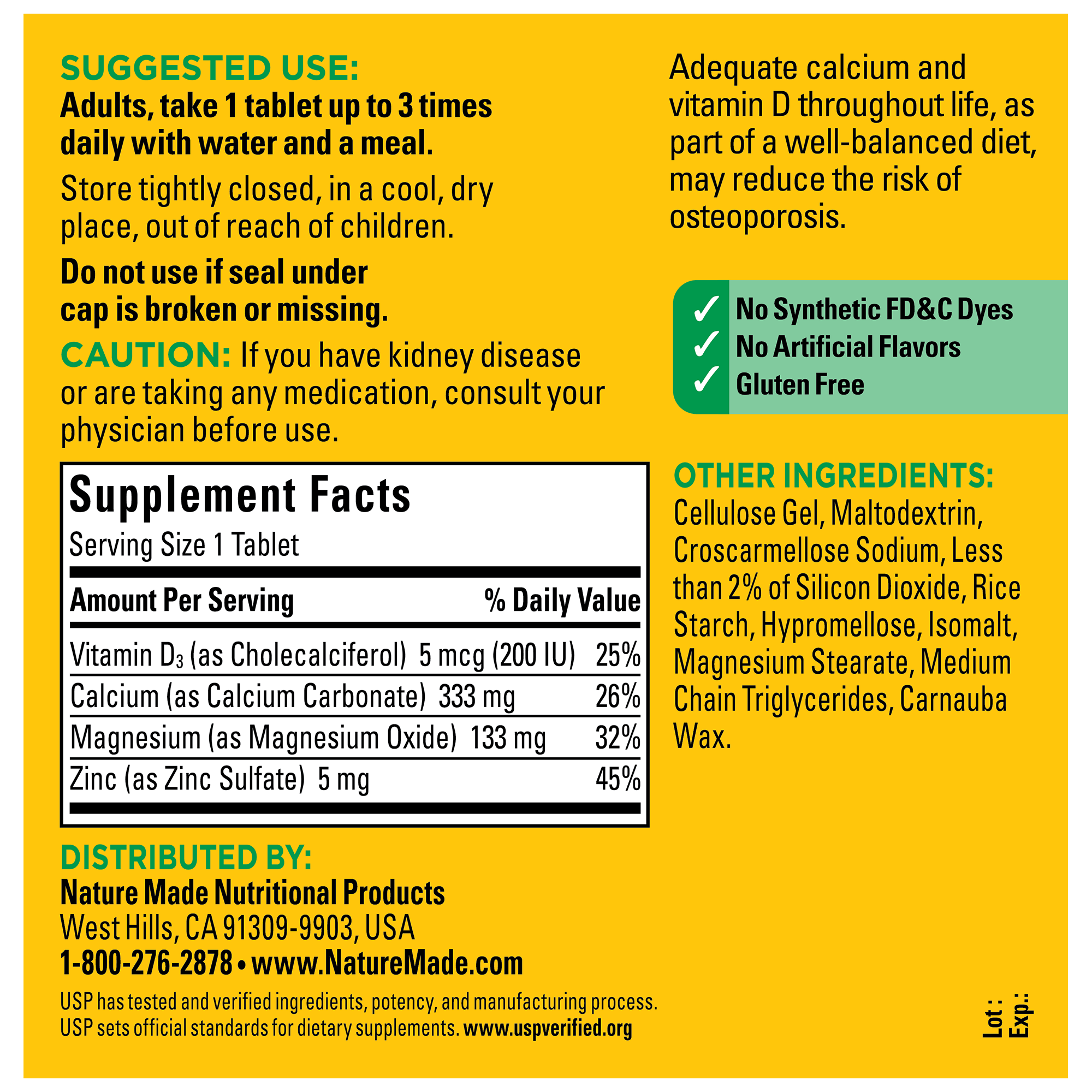 Calcium, Magnesium and Zinc with Vitamin D3 Tablets