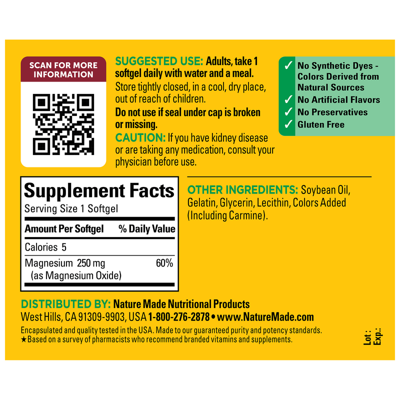 Magnesium 250 mg Softgels