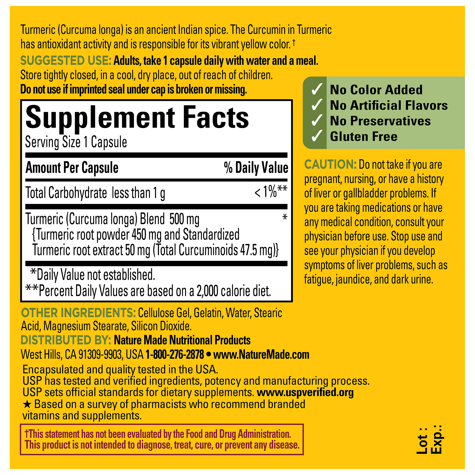 500 mg Turmeric Curcumin Capsules