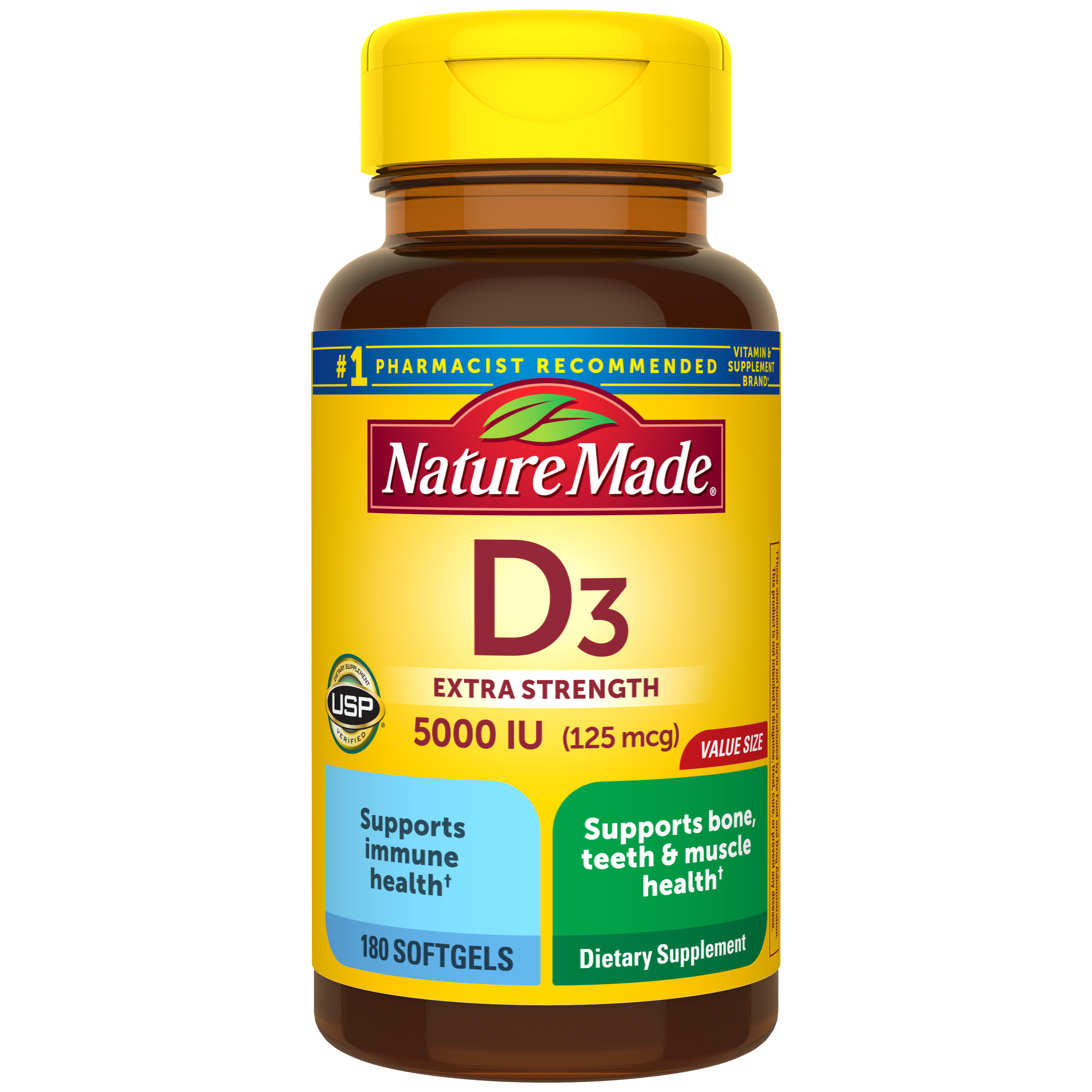 Vitamin D3 Extra Strength 5000 IU (125 mcg) Softgels