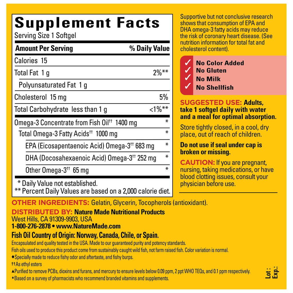 Ultra Omega-3†† from Fish Oil 1400 mg Softgels, Burp-Less♦