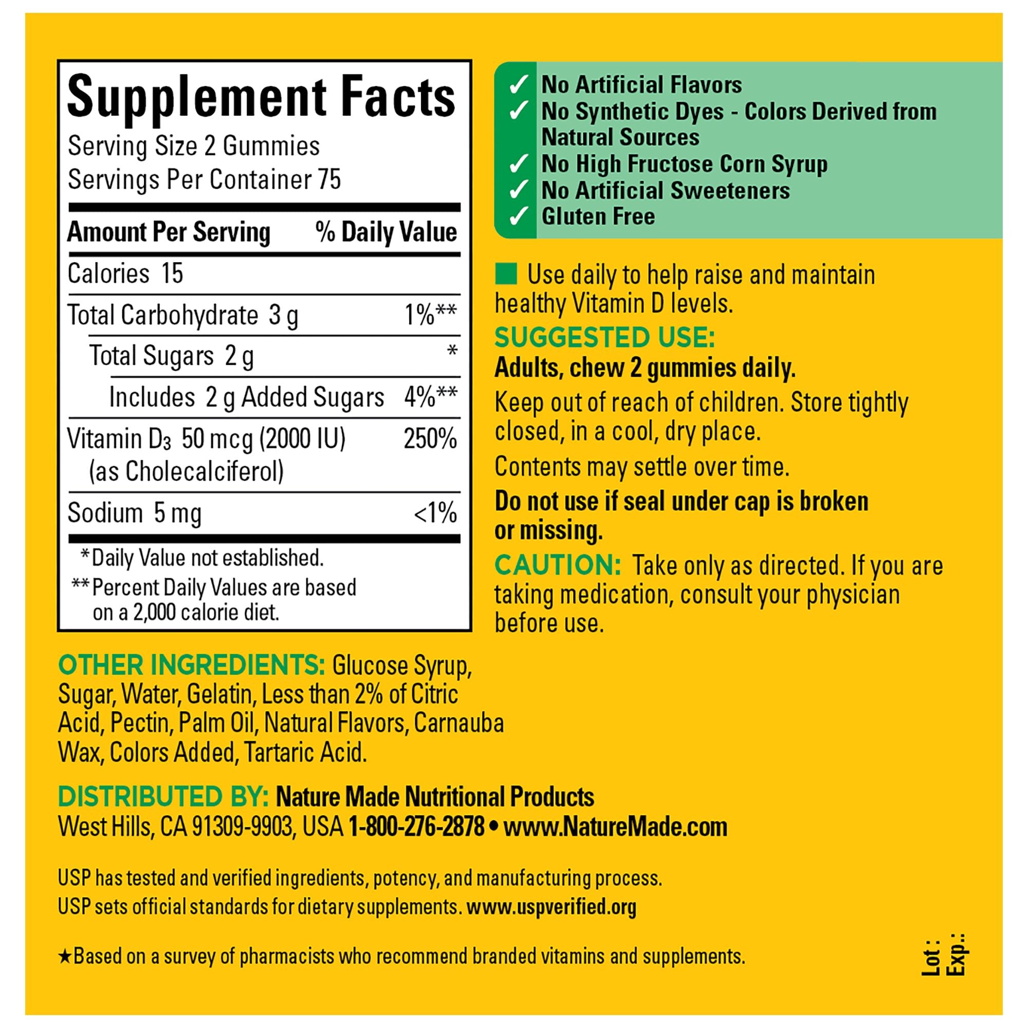 Vitamin D3 2000 IU (50 mcg) Gummies
