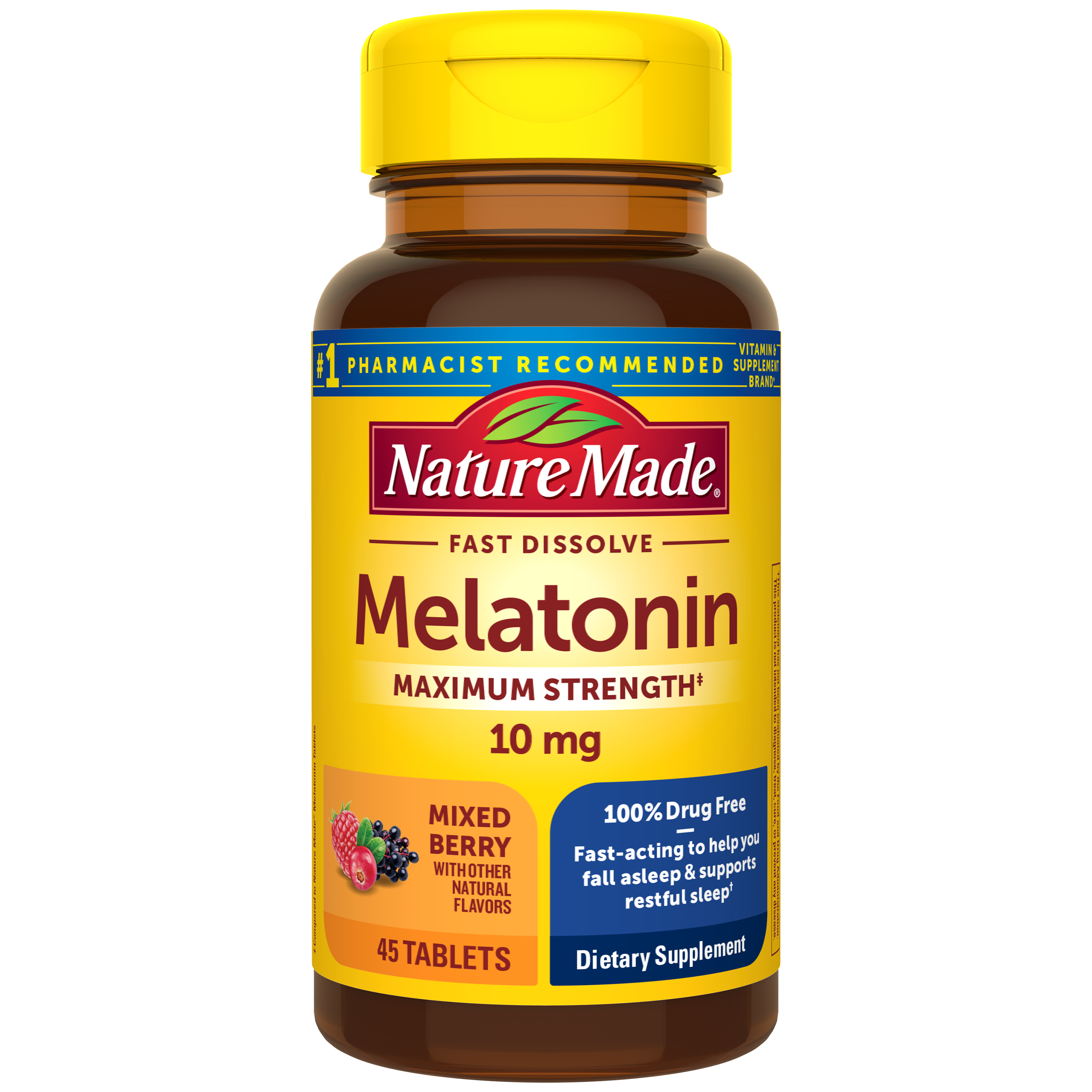 Fast Dissolve Melatonin Maximum Strength‡ 10 mg Tablets