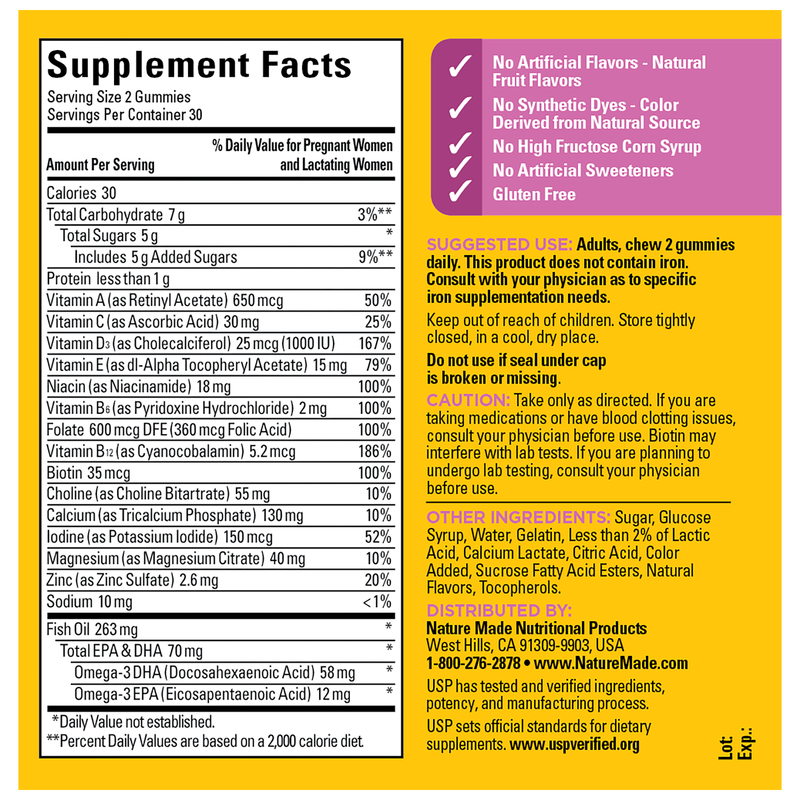 Prenatal Folic Acid + DHA + Choline Gummies