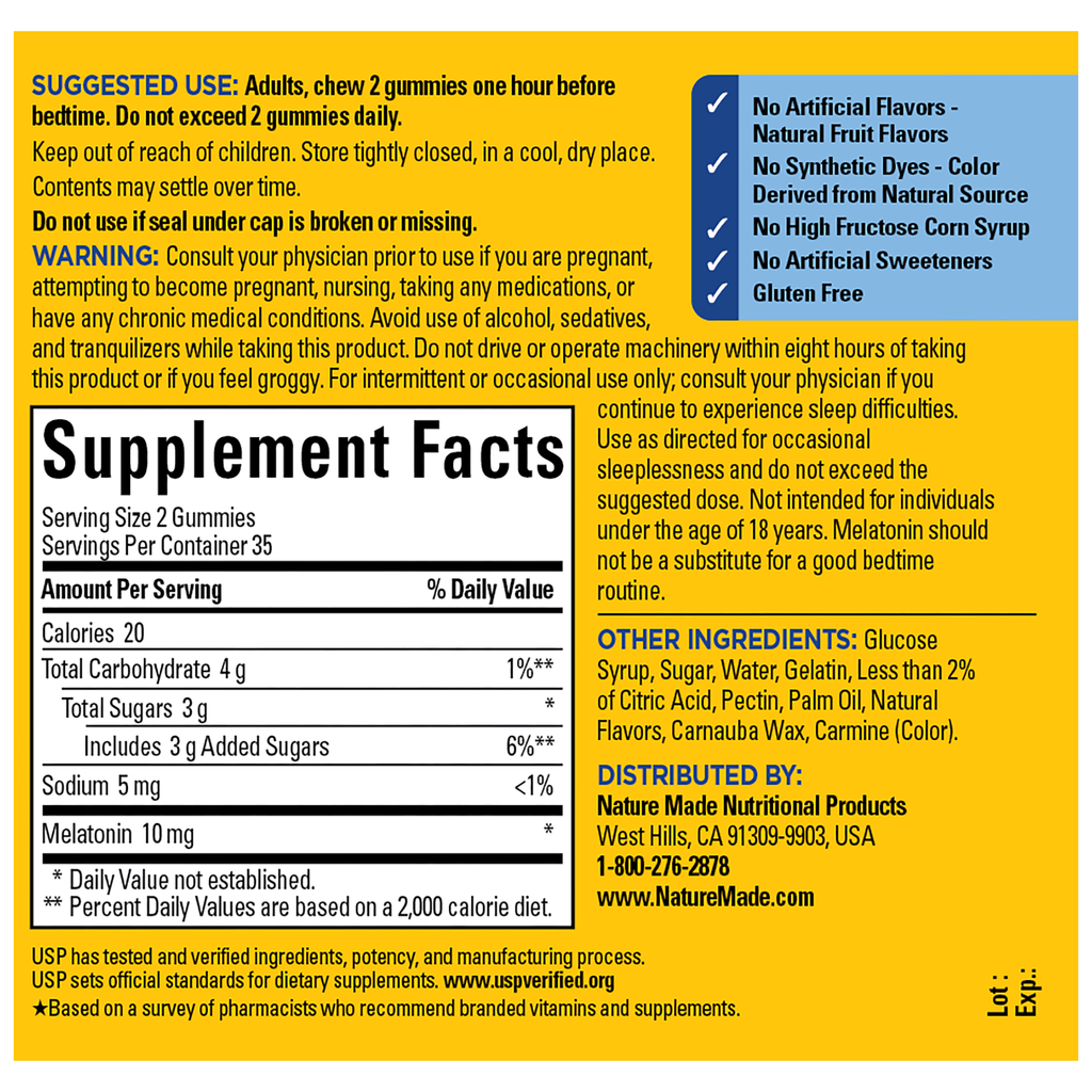 10 Mg Melatonin Gummies Maximum Strength Dosage‡