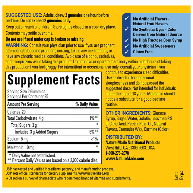 10 Mg Melatonin Gummies Maximum Strength Dosage‡