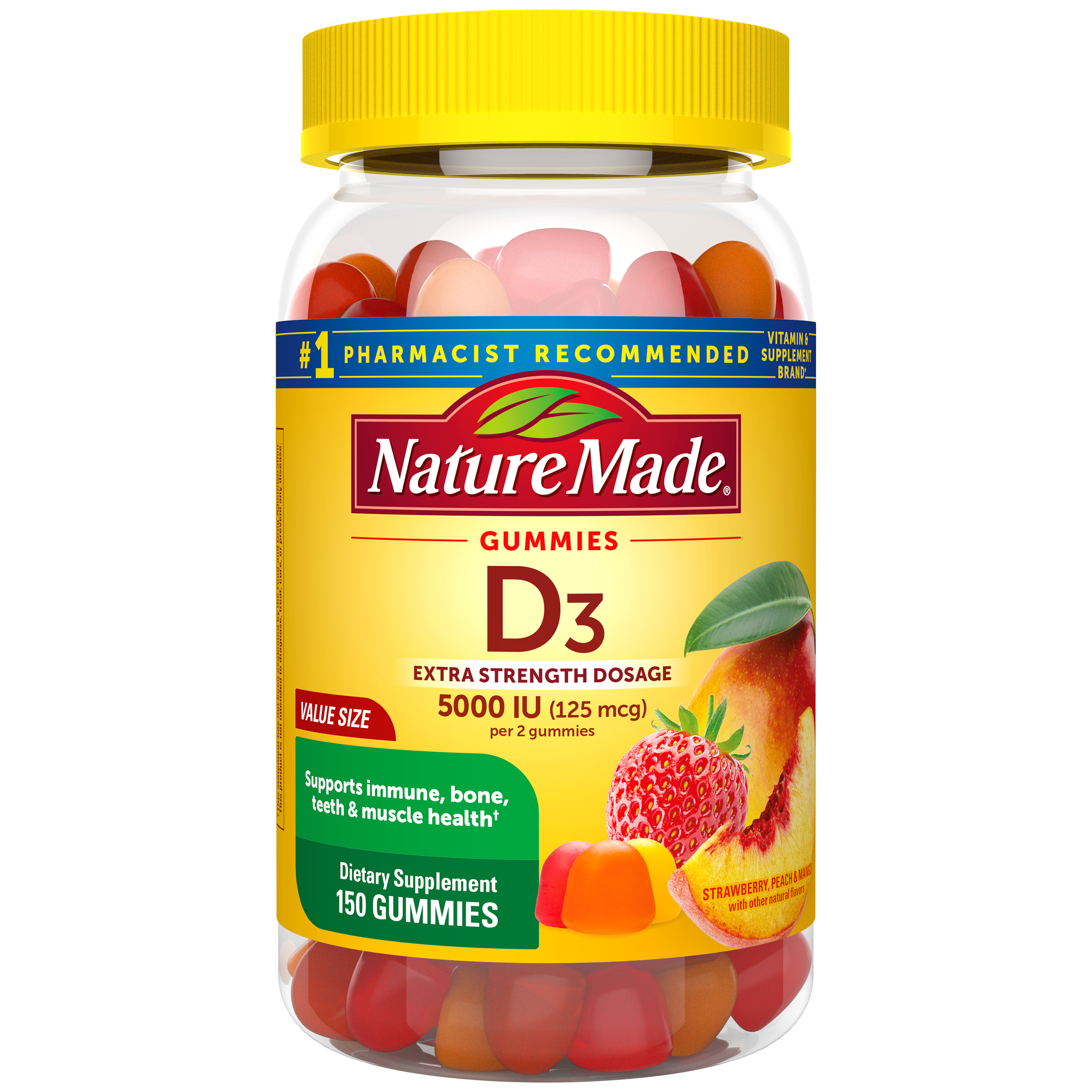 Vitamin D Extra Strength 5000 IU (125 mcg) Gummies