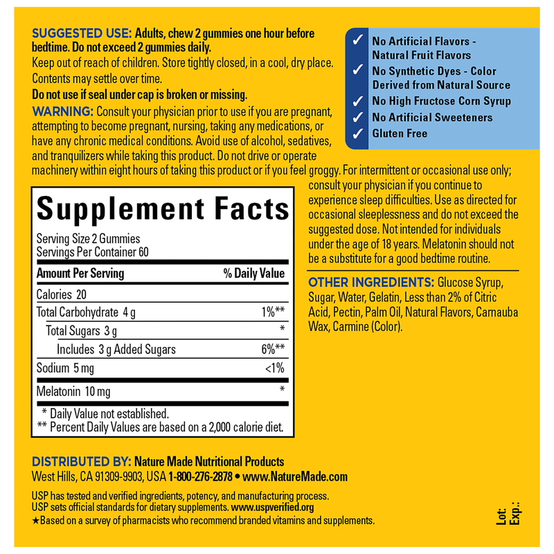 10 Mg Melatonin Gummies Maximum Strength Dosage‡