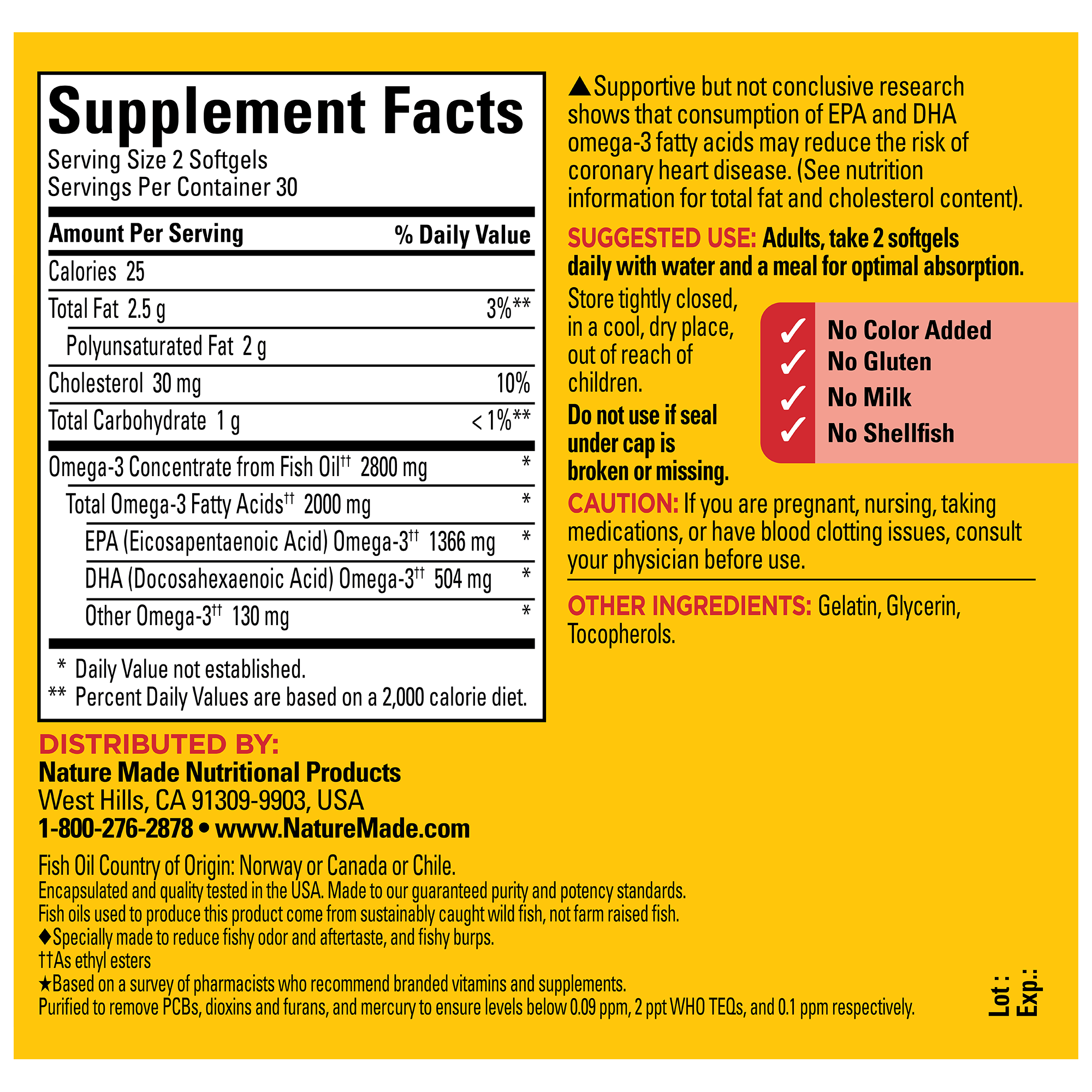 Extra Strength Omega-3†† From Fish Oil Softgels 2800 mg