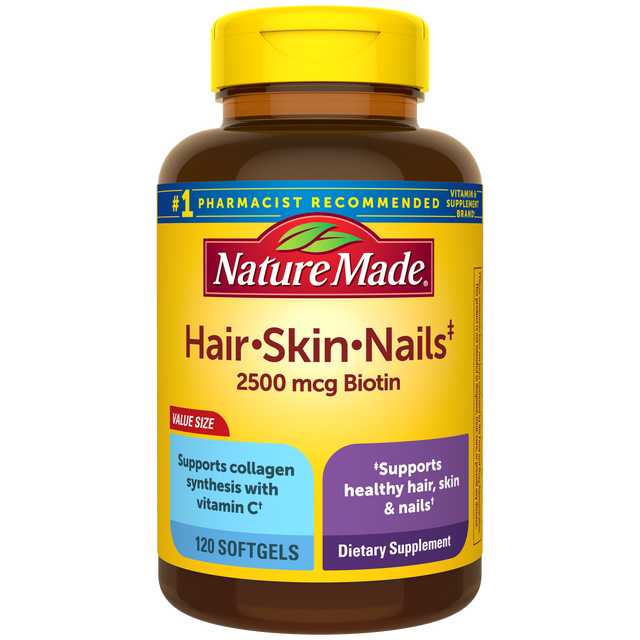 Hair-Skin-Nails‡ 2500 mcg Biotin Softgels