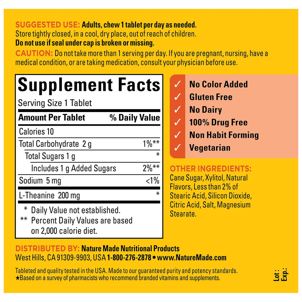 L-Theanine 200 mg Chewable Tablets