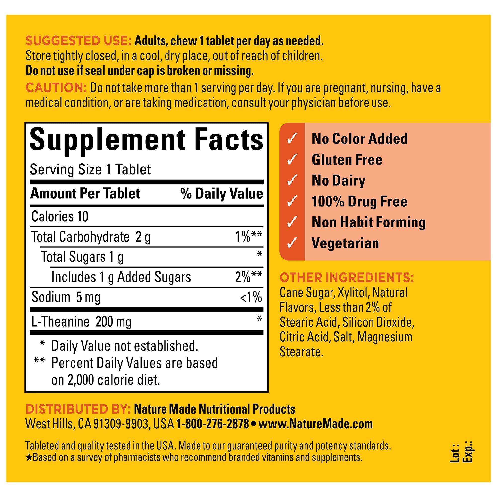 L-Theanine 200 mg Chewable Tablets