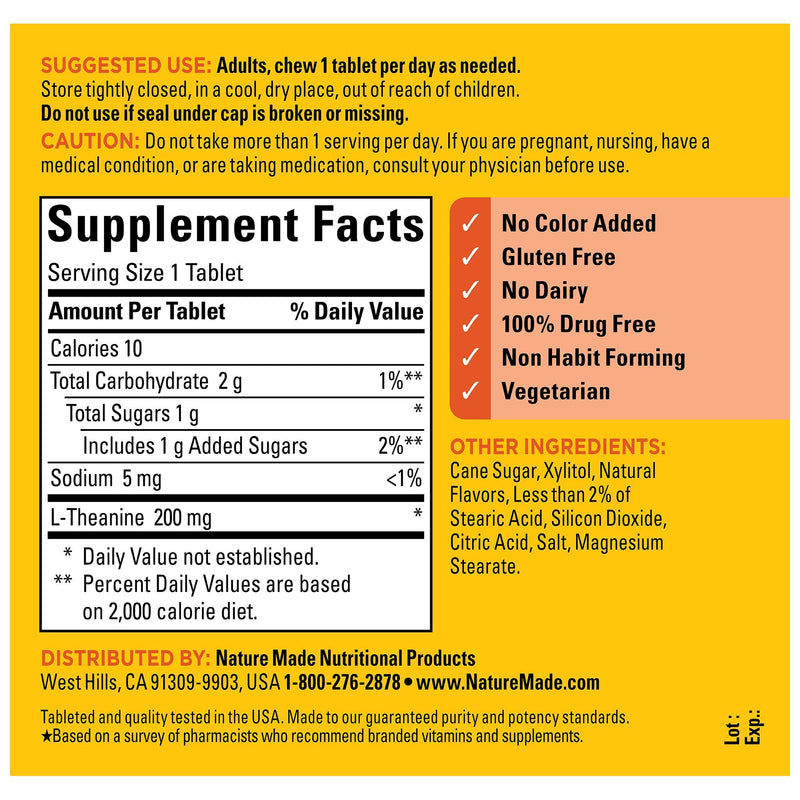 L-Theanine 200 mg Chewable Tablets