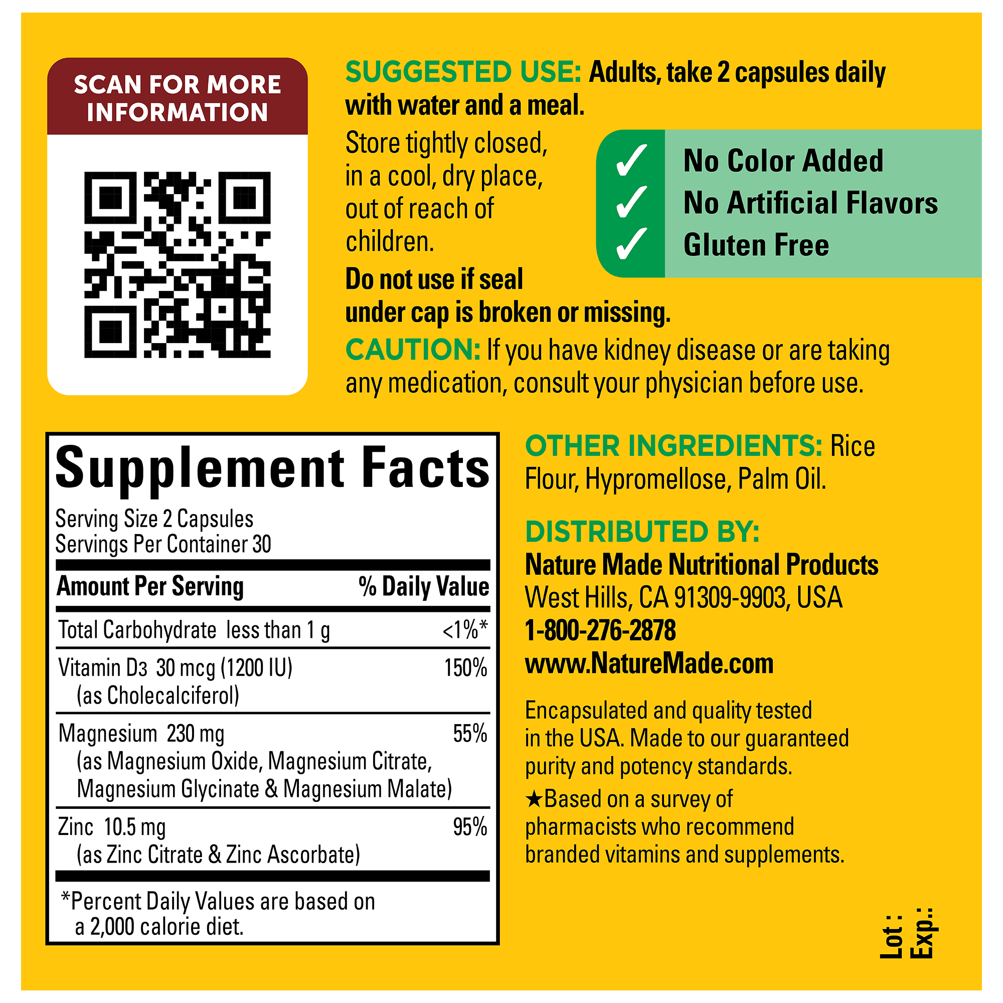Magnesium Complex Capsules with D3 and Zinc
