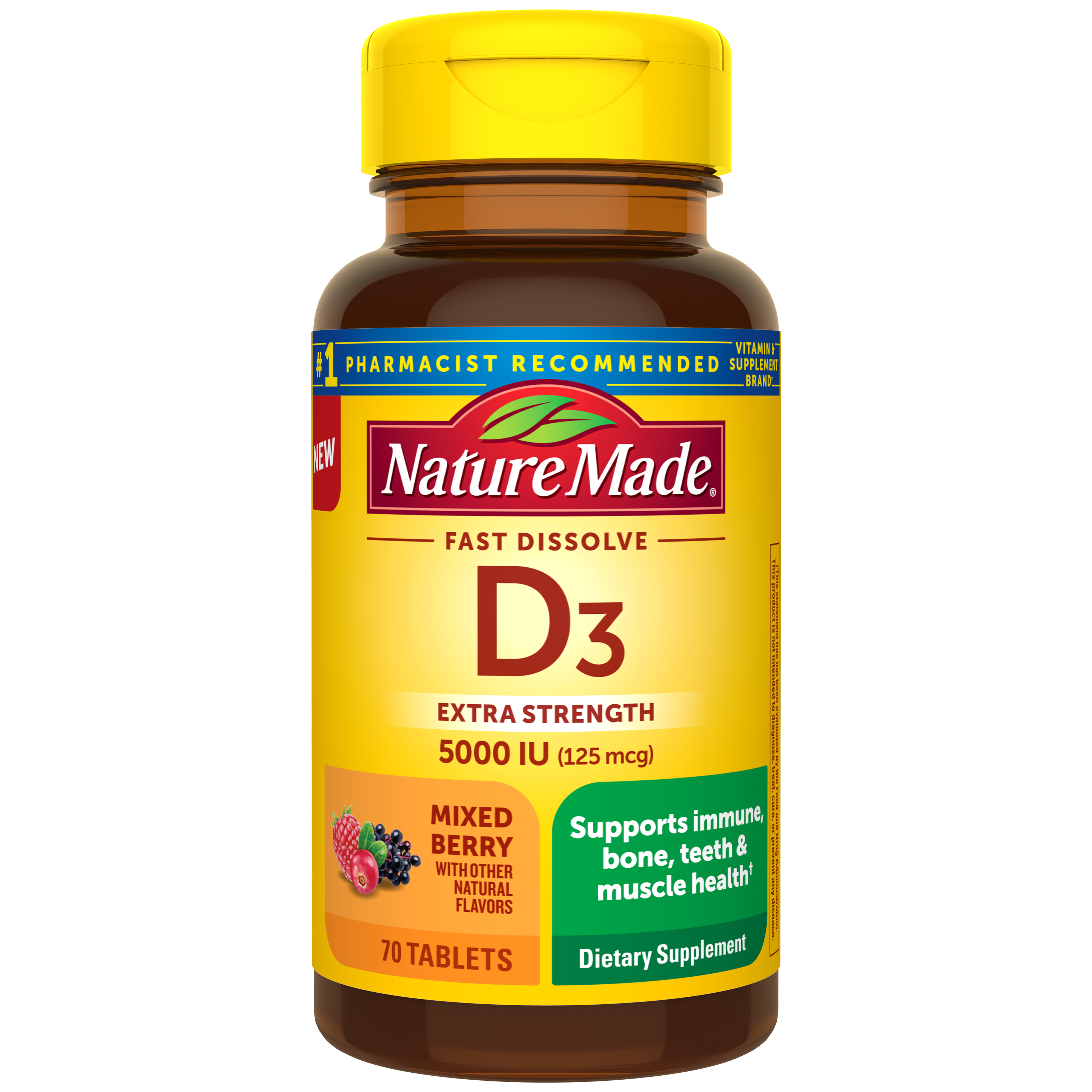 Vitamin D3 5000 IU (125 mcg) Fast Dissolve Tablets