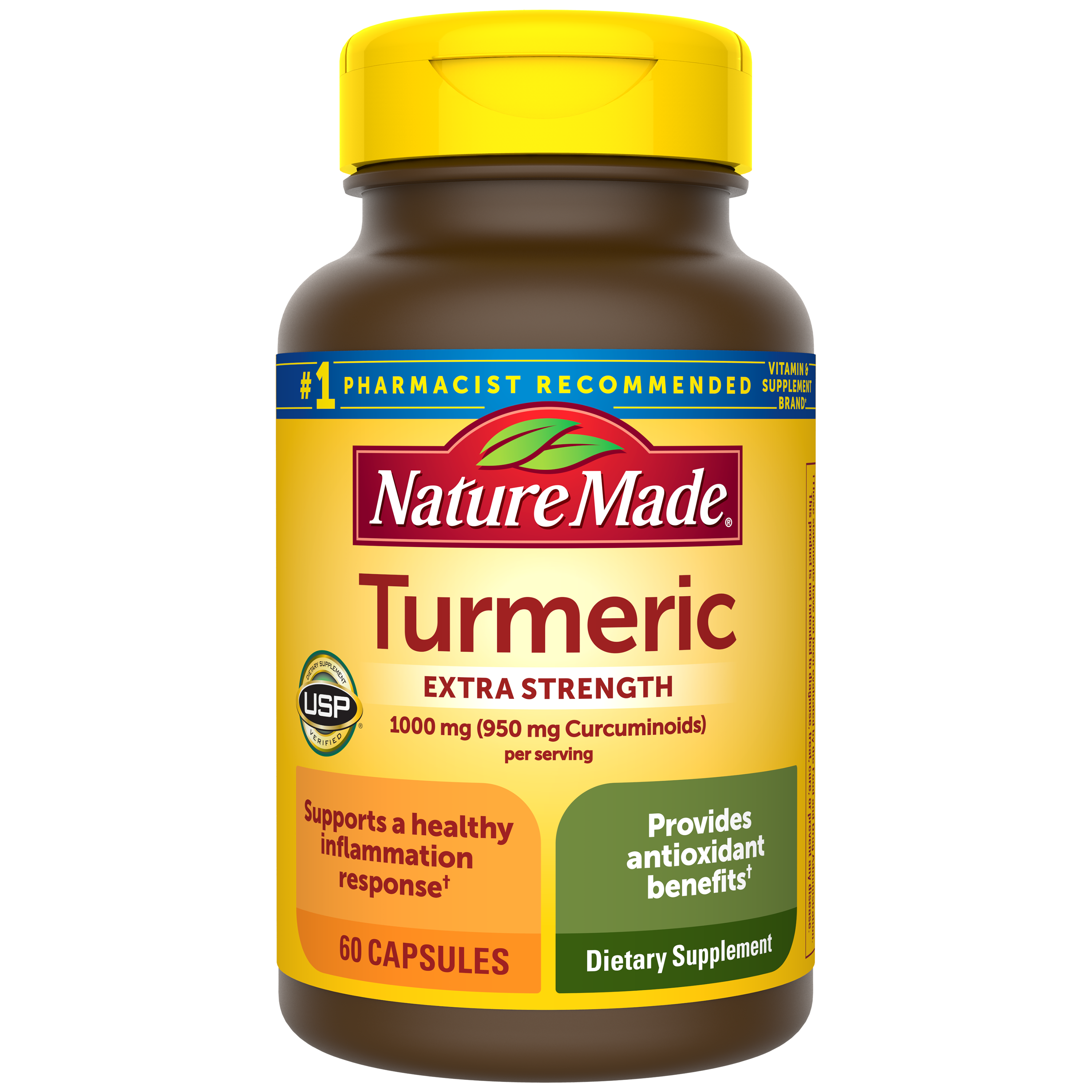 Turmeric Extra Strength 1000 mg (950 mg Curcuminoids) Per Serving Capsules