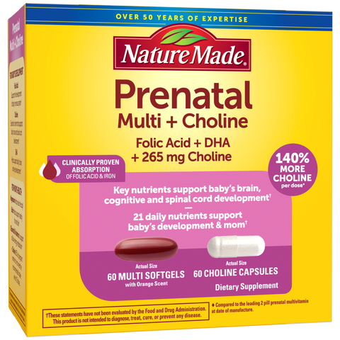 Prenatal Multivitamins + Choline Capsules