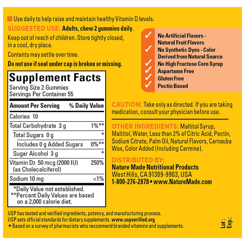 Zero Sugar Vitamin D3 Gummies
