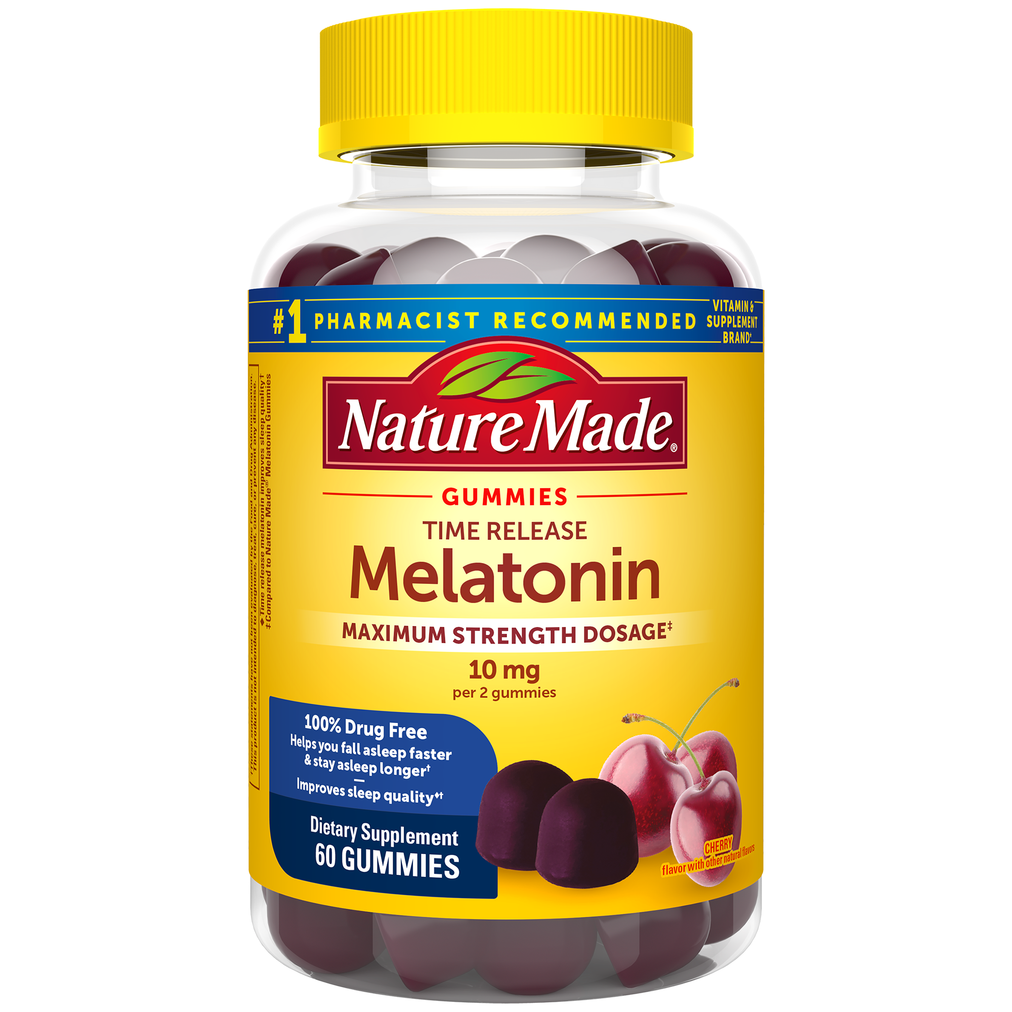 Time Release Melatonin Gummies Maximum Strength Dosage‡ 10 mg Per Serving