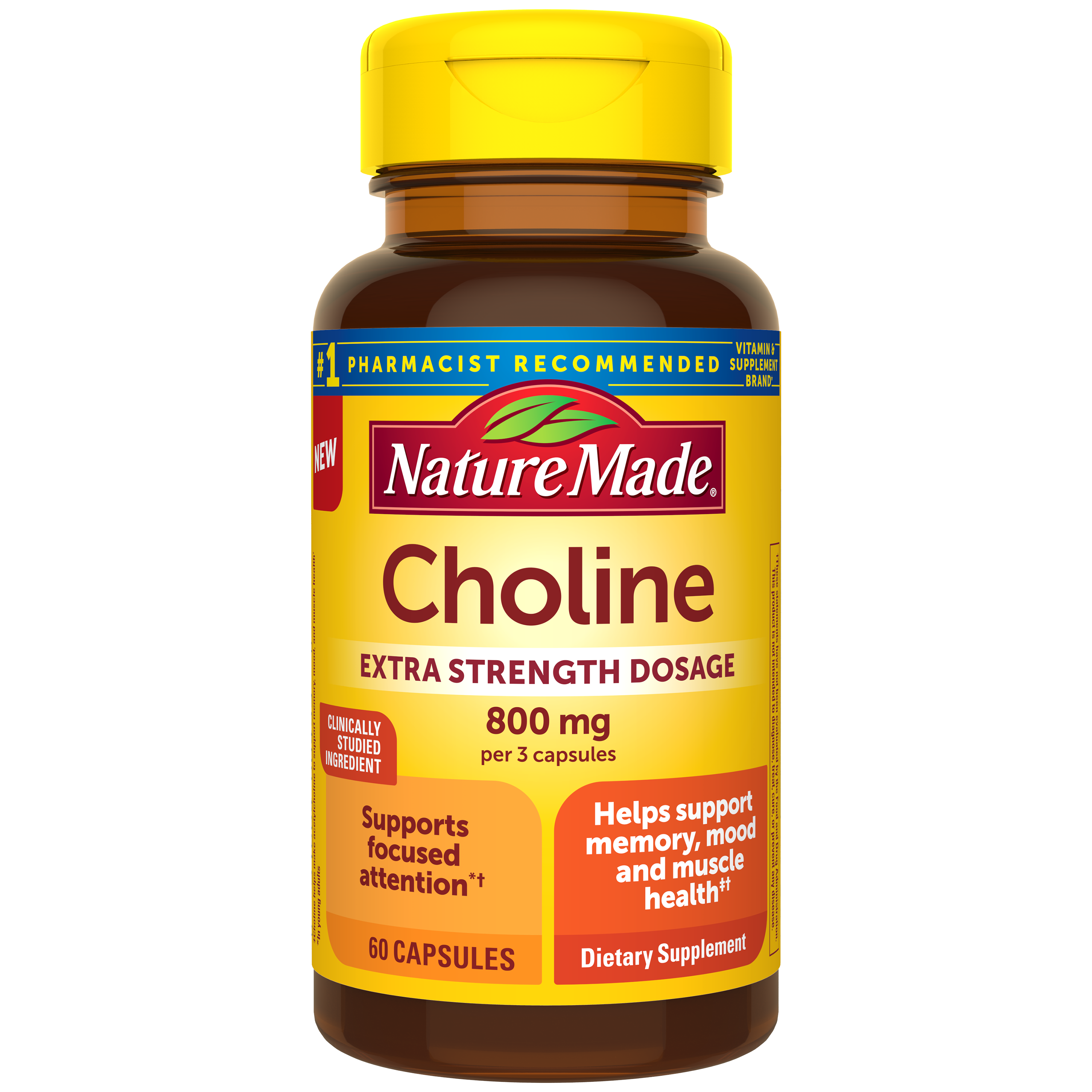 Choline Extra Strength Dosage 800 Mg Per 3 Capsules