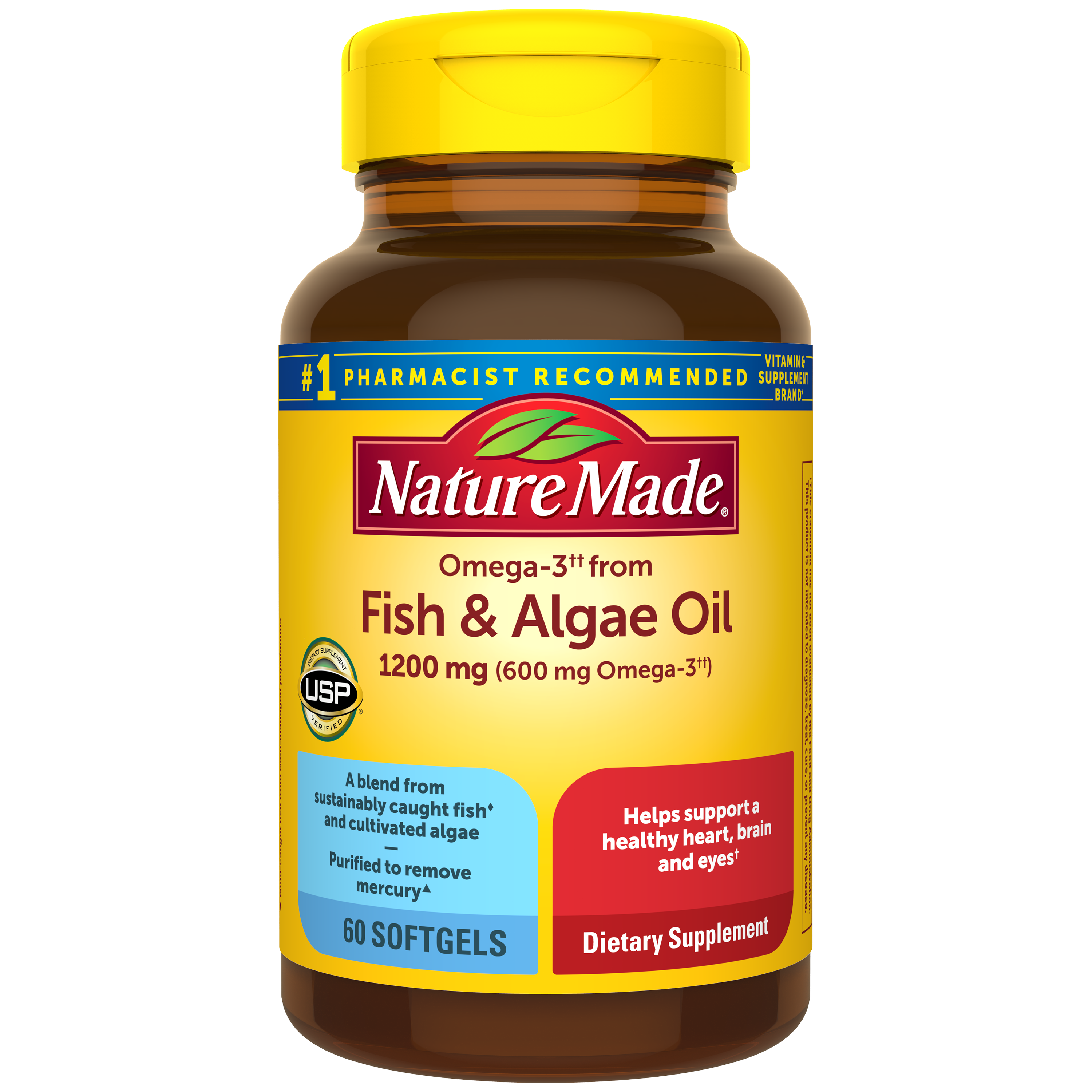 Omega-3†† from Fish & Algae Oil 1200 mg Softgels