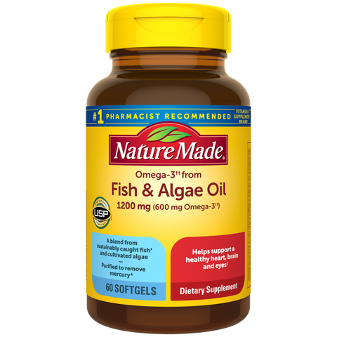 Omega-3†† from Fish & Algae Oil 1200 mg Softgels