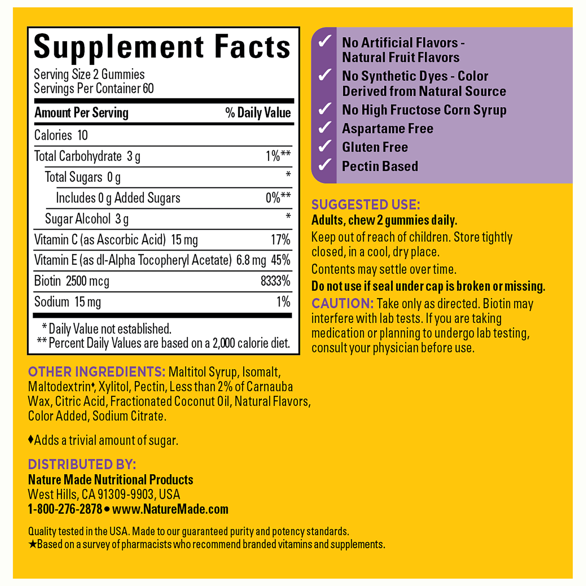Zero Sugar‡ Hair Skin Nails Gummies