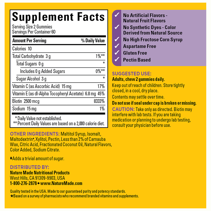 Zero Sugar‡ Hair Skin Nails Gummies
