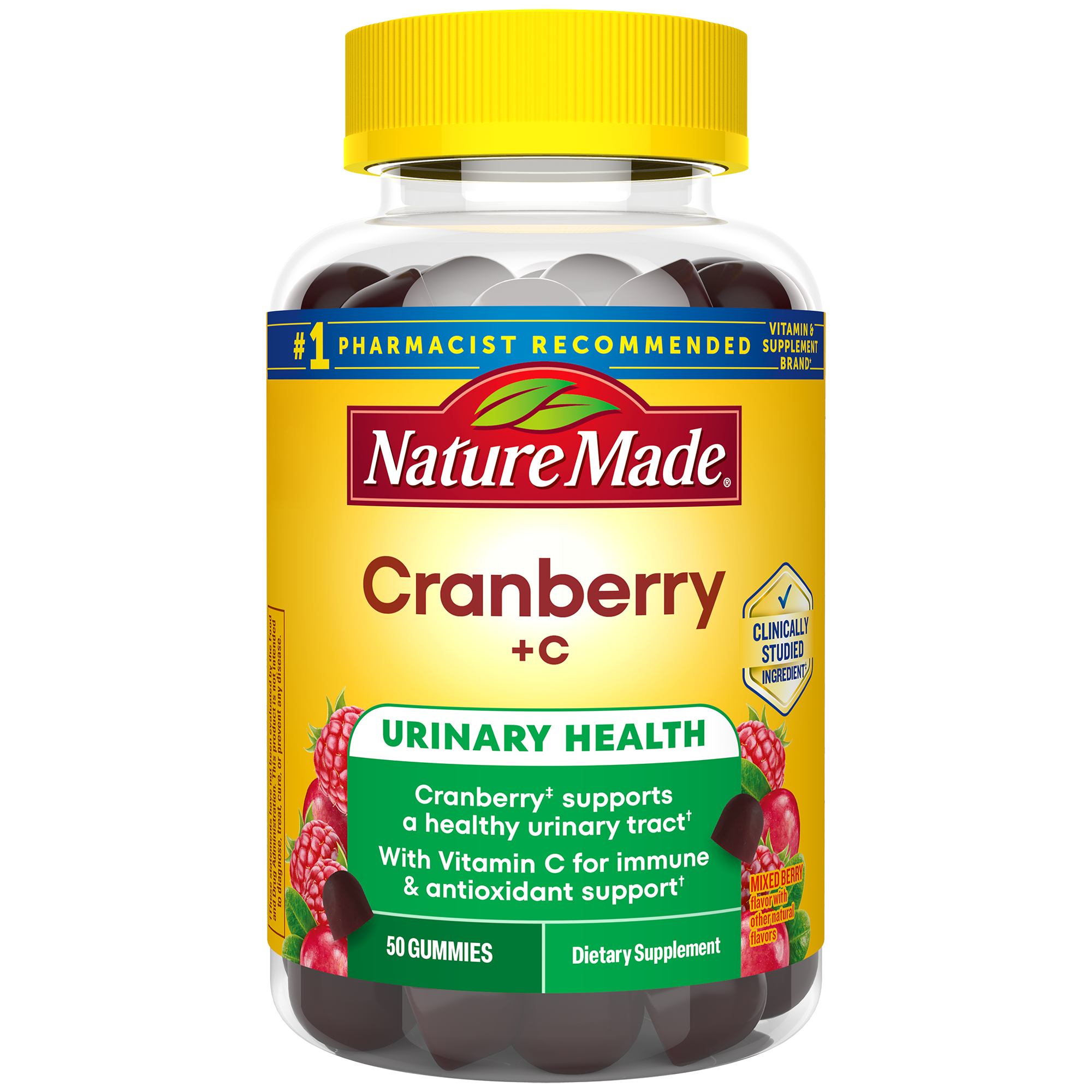 Cranberry 500 mg Per Serving + Vitamin C Gummies