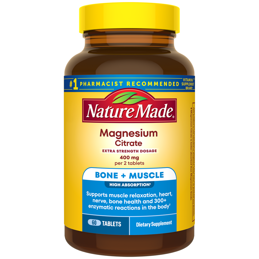 Magnesium Citrate Tablets Extra Strength Dosage High Absorption♦ 400 mg Per 2 Tablets