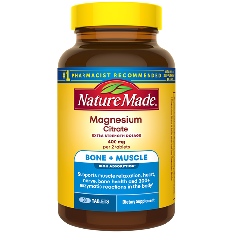 Magnesium Citrate Tablets Extra Strength Dosage High Absorption♦ 400 mg Per 2 Tablets