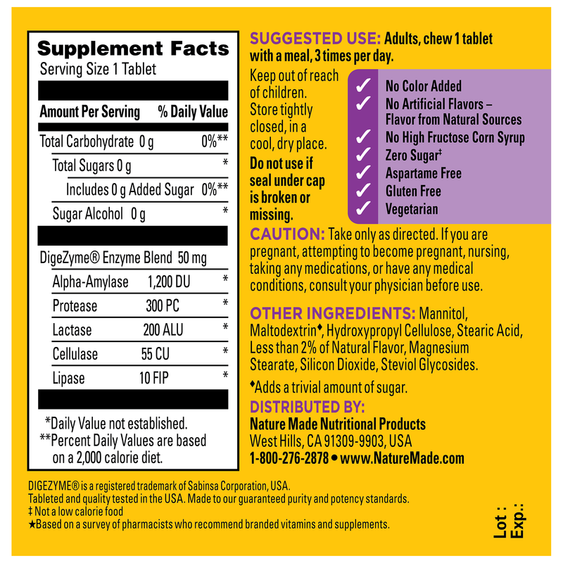 Digestive Enzymes 5-in-1 Blend Chewable Tablets