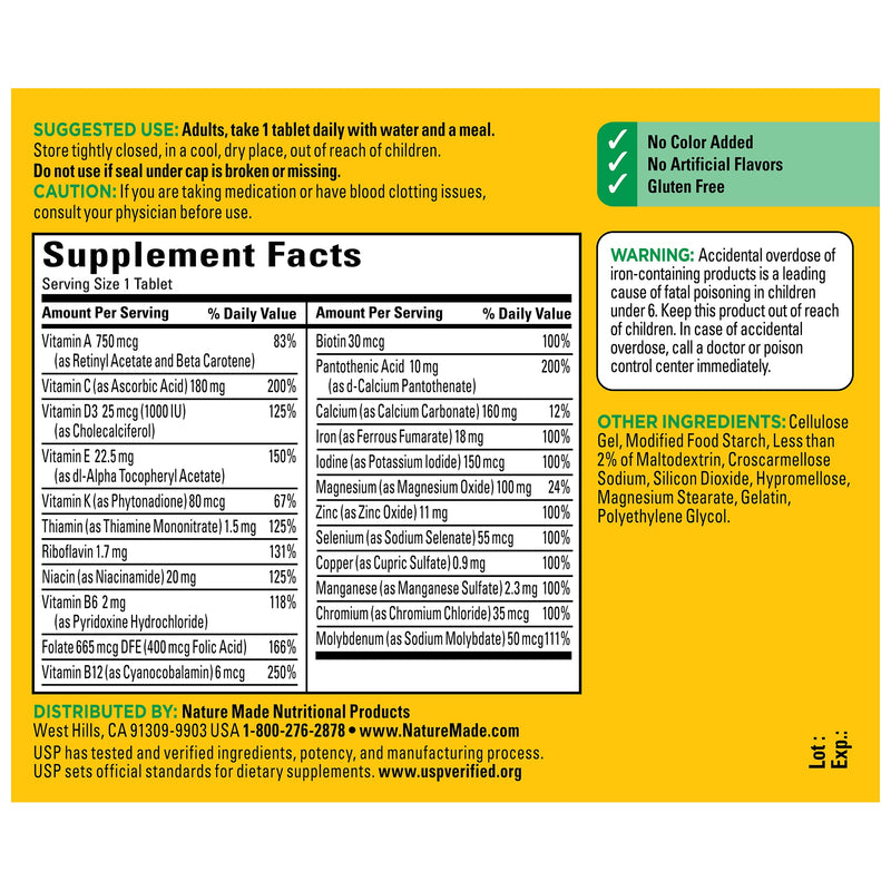 Multivitamin Tablets with Iron