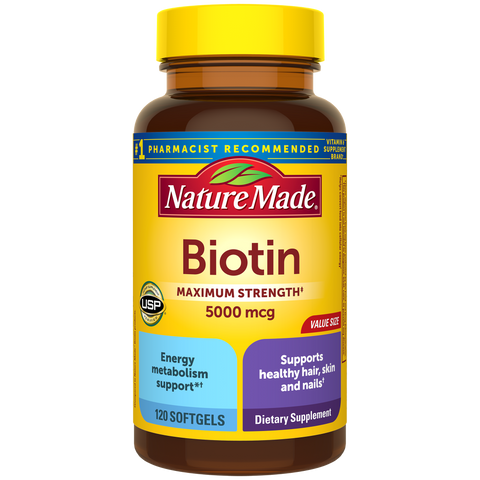 Biotin Maximum Strength‡ 5000 mcg Softgels