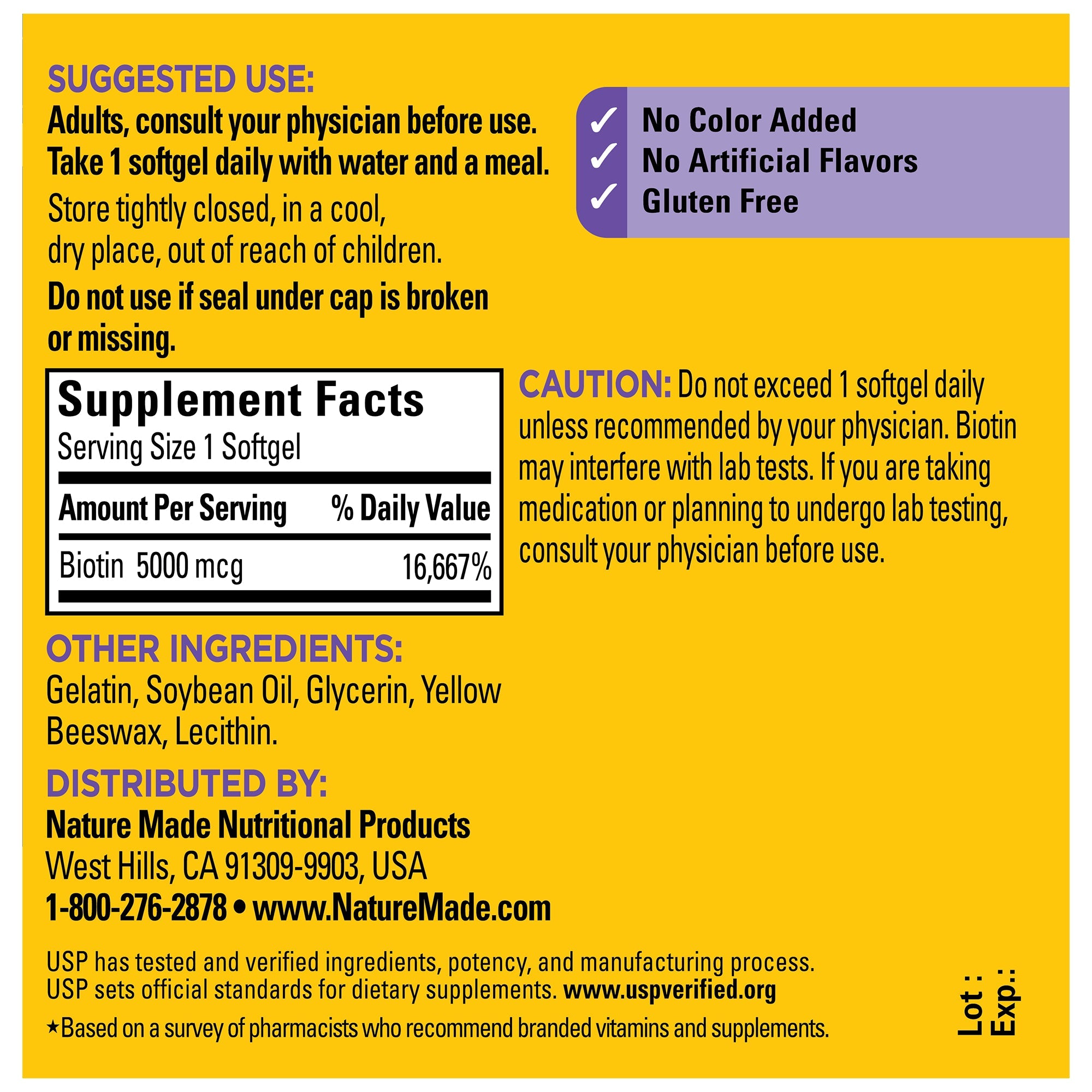 Biotin Maximum Strength‡ 5000 mcg Softgels